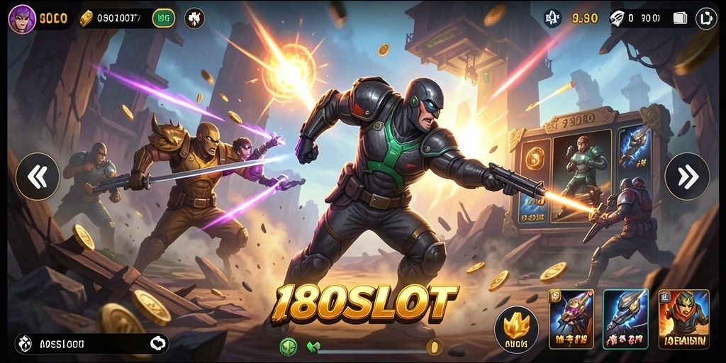 Screenshot menampilkan aksi mendebarkan dalam permainan 180SLOT.