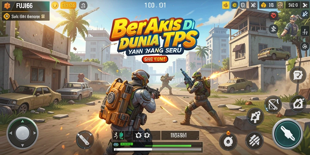 Screenshot gameplay FUJI66 yang menampilkan aksi tembak-menembak intens.