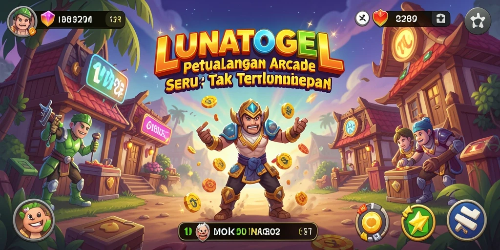 Tampilan gameplay seru dalam LUNATOGEL dengan aksi Arcade yang mendebarkan.