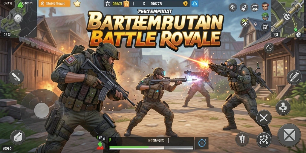 Tangkapan layar ORA78 menampilkan aksi dan pertempuran seru dalam game Battle Royale.