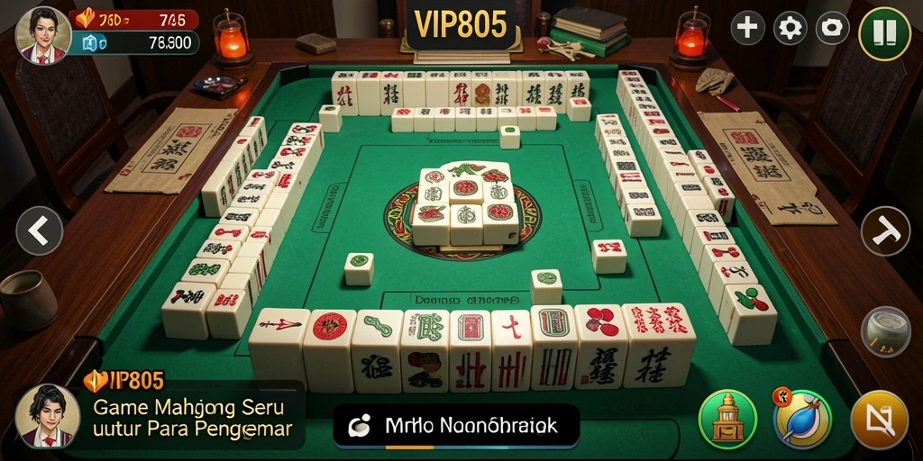 Screenshot utama VIP805 menampilkan gameplay seru Mahjong dengan grafis menawan.