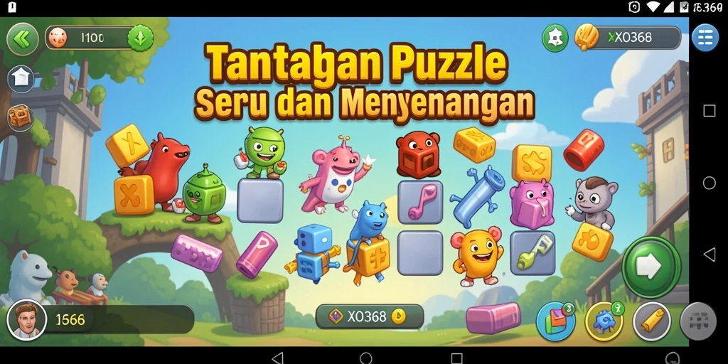Tampilan gameplay XO368 dengan puzzle yang memikat dan penuh tantangan.